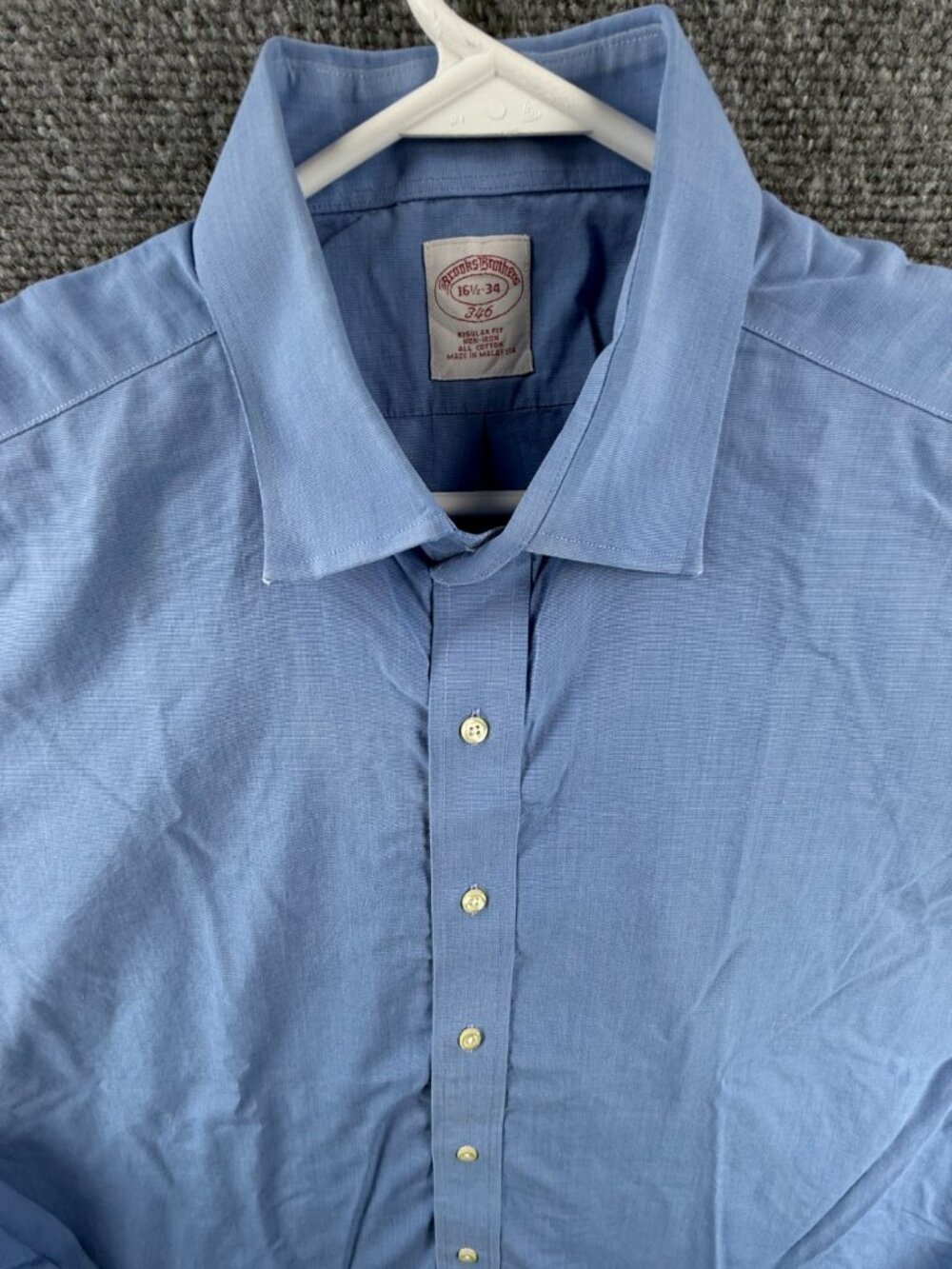 Brooks Brothers Non-Iron French Cuff Cotton 16.5 34 Blue Long Sleeve Mens Shirt
